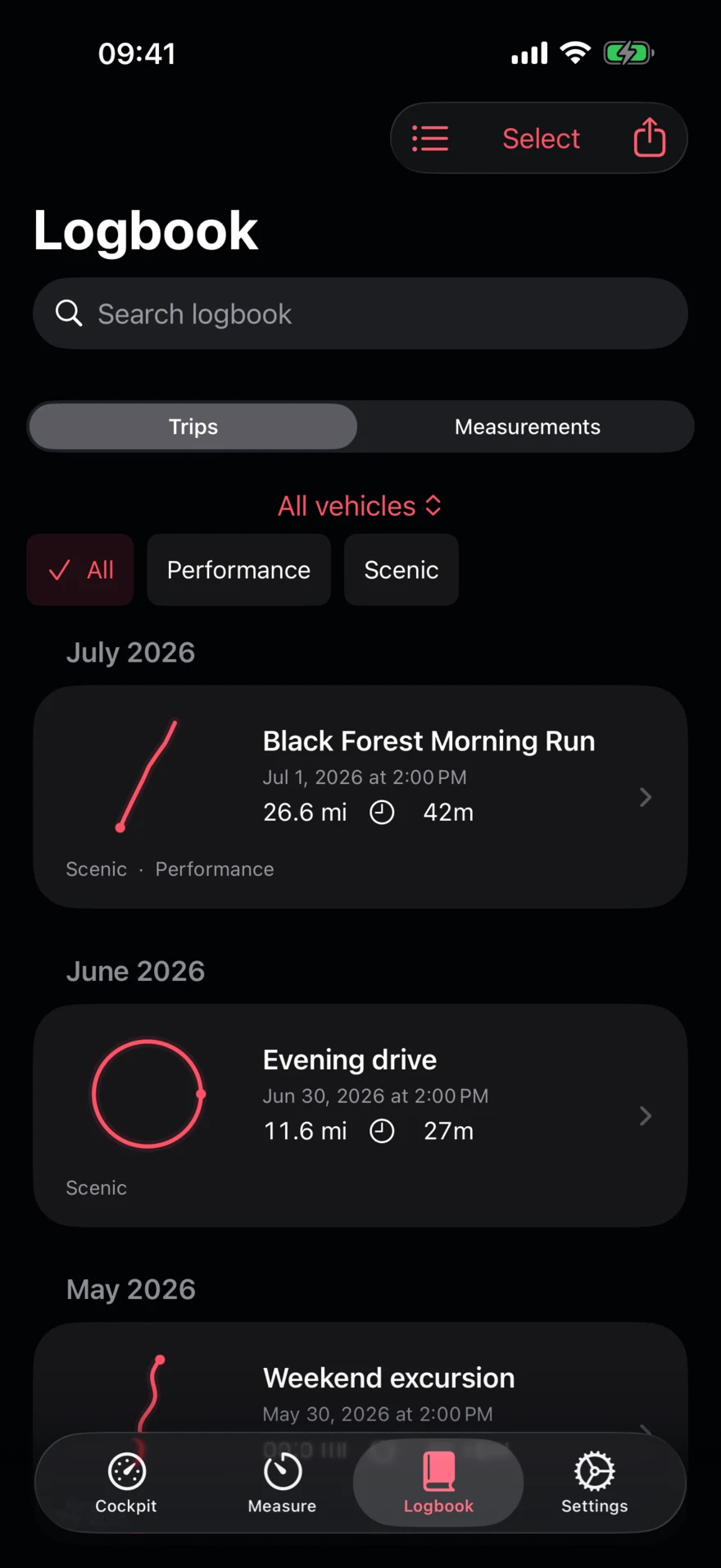 Find your next memory. — Drive Moments app with sample data